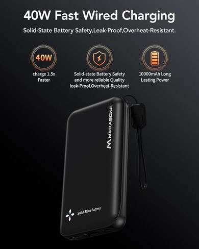 Portable Charger,Slimmest 10000mAh 22.5W PD Power Bank, USB C in&Out High-Speed Charging Battery Pack Compatible with iPhone 16 15 14 13 X Samsung S22 S21 Google iPad etc in Saudi Arabia