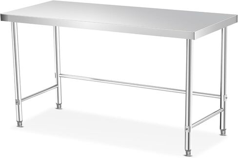 Stainless Steel Table 36x24 Inch with Wheels, Commercial Home Kitchen Prep Work Metal Table with Open Base in Kuwait