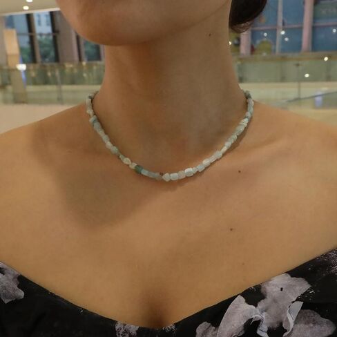 Wellike Beaded Necklaces For Women Trendy Dainty Choker Necklace Chain 18k Gold Plated Natural Stone Handmade Everyday Bead Necklaces Fashion Healing Crystal Jewelry in Saudi Arabia