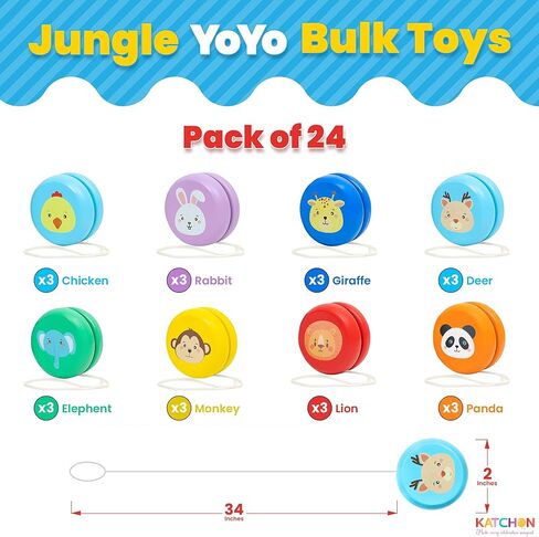 KatchOn, Multicolor, Light Up Yoyos - Pack of 24 | Led Yoyos, Carnival Party Favors | Kindergarten Gifts for Kids | Plastic Light Up Party Favors for Birthday, Classroom | Light Up Party Supplies in Kuwait