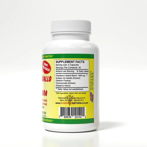 Sunshine Naturals Guisazo & Chancapiedra Herbal Blend, Natural Dietary Supplement for Wellness Support, 90 Capsules in Saudi Arabia