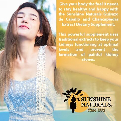 Sunshine Naturals Guisazo & Chancapiedra Herbal Blend, Natural Dietary Supplement for Wellness Support, 90 Capsules in Saudi Arabia
