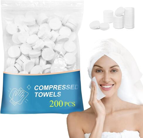 120 PCS Compressed Towels Bulk Coin Tissues Portable Mini Disposable Face Compressed Camping Towels for Travel Home Hotel and Outdoor Activities in Kuwait