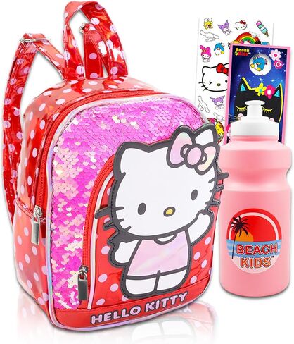 Hello Kitty 10" Mini Backpack Purse Bundle for Girls - Stickers, Bottle, More in Saudi Arabia