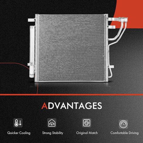 مكثف تكييف هواء ممتاز متوافق مع كيا K5 2021-2022، 2.5 لتر، استبدال # 97606L3300 in Saudi Arabia