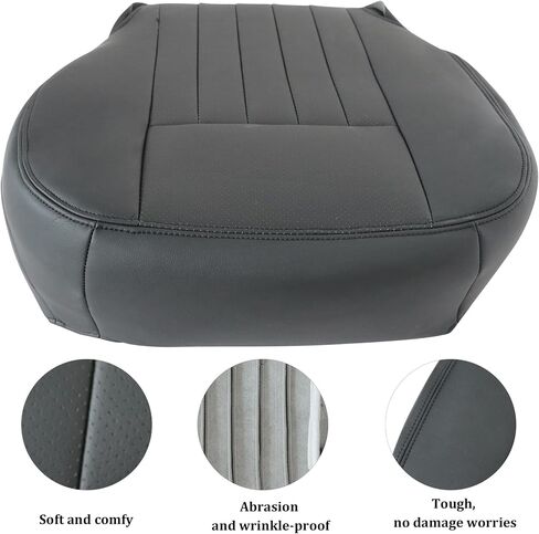 غطاء مقعد جلدي مثقوب بديل من جانب السائق باللون الأسود #KB أو KW متوافق مع Lincoln Navigator 2003 2004 2005 2006 in Saudi Arabia