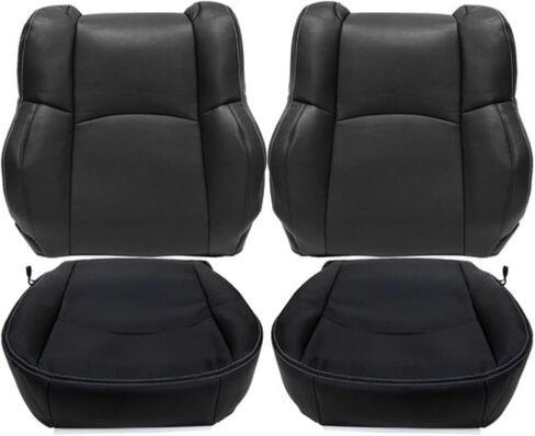 GXARTS Driver & Passenger Side Bottom & Top Lean Back Perforated Replacement Leather Seat Cover Black Compatible with Dodge Ram 1500 2500 2013 2014 2015 2016 2017 2018 in Saudi Arabia