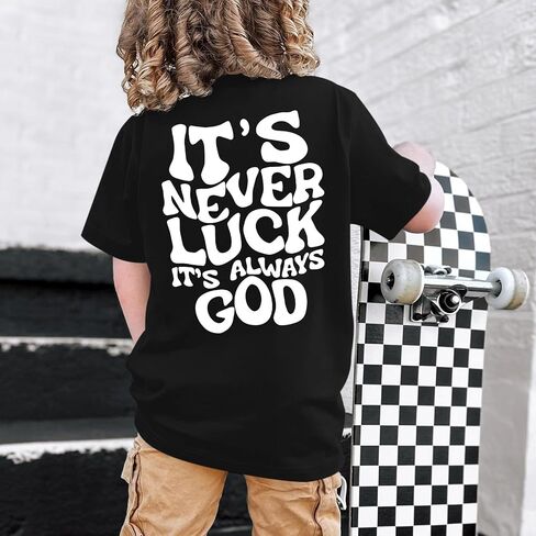 KIEKIECOO God Christian Shirts for Boys Bible Verse Letter Printed T Shirts Faith Religious Shirt for Kids Cotton Casual Tops in Saudi Arabia