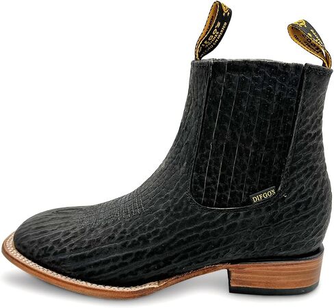The Western Shops Mens Square Toe Ankle Western Cowboy Boot Dress Ankle Chelsea Boots in Saudi Arabia