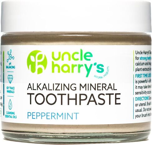Uncle Harry's Peppermint Remineralizing Toothpaste | Natural Whitening Toothpaste Freshens Breath & Promotes Enamel | Vegan Fluoride Free Toothpaste in Kuwait