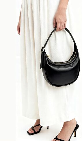 Crescent Shoulder Bag for Women PU Leather Small Crossbody Purse Adjustable Strap Half Moon Underarm Bag in Saudi Arabia