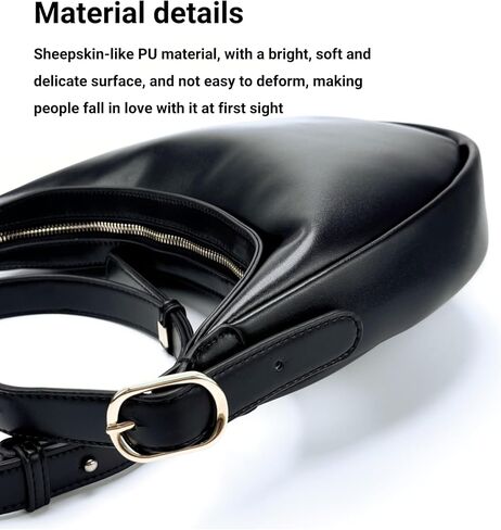Crescent Shoulder Bag for Women PU Leather Small Crossbody Purse Adjustable Strap Half Moon Underarm Bag in Saudi Arabia