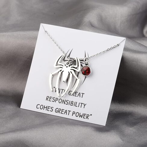 قلادة KUIYAI Spider Movie Merchandise Charm - هدية ملهمة للمعجبين الذين يتمتعون بمسؤولية كبيرة تأتي قوة عظيمة in Kuwait