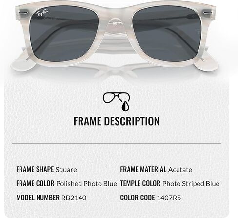 نظارات شمسية Ray-Ban RB2140 ORIGINAL WAYFARER CHANGE مربعة الشكل للرجال والنساء مع مجموعة نظارات RAYBAN الرسمية in Saudi Arabia