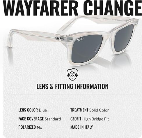 نظارات شمسية Ray-Ban RB2140 ORIGINAL WAYFARER CHANGE مربعة الشكل للرجال والنساء مع مجموعة نظارات RAYBAN الرسمية in Saudi Arabia