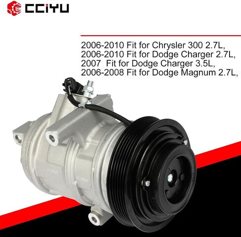 CCIYU A/C Compressor with Clutch A/C Air Compressor for Car 2006-2010 for Chrysler 300/Charger 2.7L,2007 for Dodge Charger 3.5L,2006-2008 for Dodge Magnum 2.7L Air Conditioning Compressor for DW97309 in Saudi Arabia