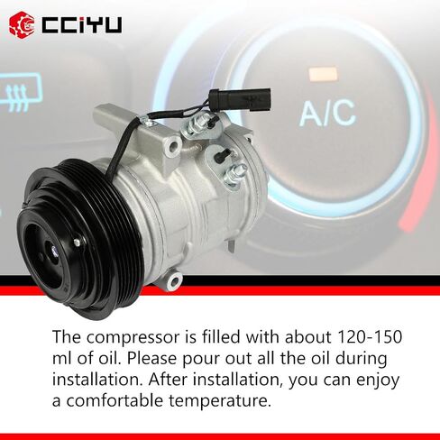 CCIYU A/C Compressor with Clutch A/C Air Compressor for Car 2006-2010 for Chrysler 300/Charger 2.7L,2007 for Dodge Charger 3.5L,2006-2008 for Dodge Magnum 2.7L Air Conditioning Compressor for DW97309 in Saudi Arabia