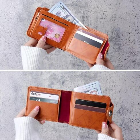 Men's Brown Leather Bifold Wallet - 100 Dollar Bill Pattern, Credit Card Holder, ID Card & Photo Organizer, Billfold in Saudi Arabia