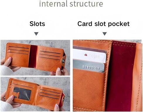 Men's Brown Leather Bifold Wallet - 100 Dollar Bill Pattern, Credit Card Holder, ID Card & Photo Organizer, Billfold in Saudi Arabia