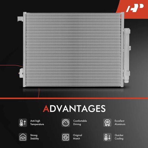 A-Premium Air Conditioning A/C Condenser Compatible with Maserati Ghibli 2014 2015 2016 2017, Replace# 16474837, 670009820 in Saudi Arabia