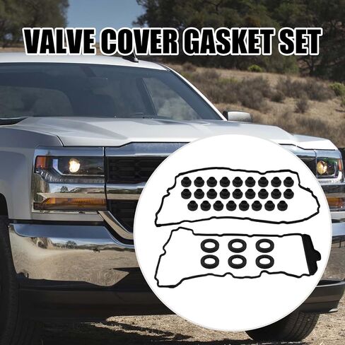 Anxingo VS50808R Engine Valve Cover Gasket Set Replacement for Buick Enclave Base Lacrosse Cadillac ATS CTS STS XTS Chevrolet Impala Caprice Camaro GMC Acadia, Replaces VS50502 12595107 in Saudi Arabia
