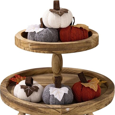 3Pcs Thanksgiving Crochet Pumpkins Decor Small Fake Faux Fall Pumpkin Decoration for Fall Home Farmhouse Harvest Thanksgiving Decorative Table Centerpiece Mantel Kitchen Decor in Kuwait