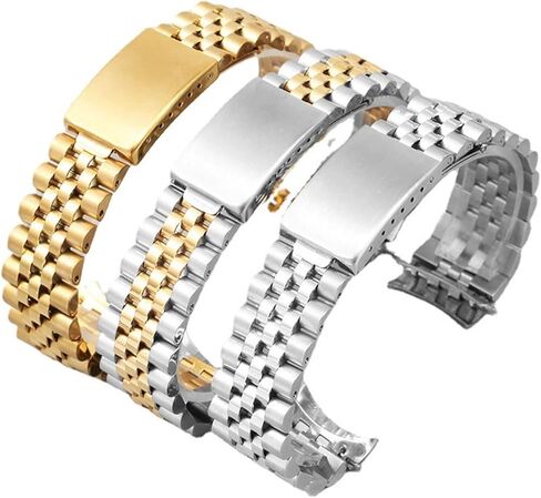 Watch Band Unisex Folding Buckle Stainless Steel Metal Wristband in Saudi Arabia