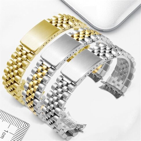 Watch Band Unisex Folding Buckle Stainless Steel Metal Wristband in Saudi Arabia