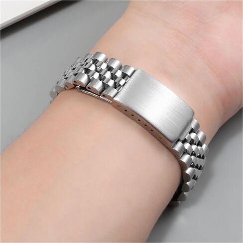 Watch Band Unisex Folding Buckle Stainless Steel Metal Wristband in Saudi Arabia