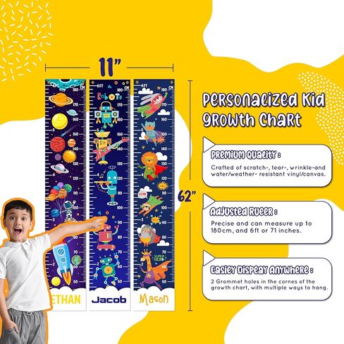 مخطط نمو مخصص للأطفال للجدار، مسطرة ارتفاع للطفل، مخطط نمو مخصص مع ملصق معلم لارتفاع الطفل، مسطرة مخطط نمو مخصص للأطفال in Kuwait