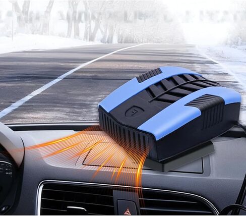سخان السيارة، سخانات السيارة المحمولة 12 فولت ومزيل الصقيع، وصل سخان السيارة لمزيل ضباب الزجاج الأمامي مع سخانات السيارة الدوارة 360 درجة (أزرق) in Kuwait