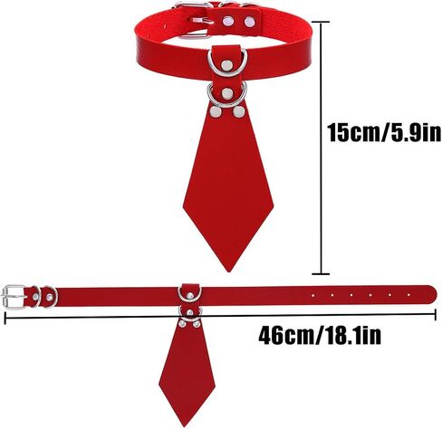 Tie Leather Choker Necklace Punk Choker Collar Gothic PU Leather Collar Halloween Cosplay Party Adjustable Choker Necklaces for Women in Saudi Arabia