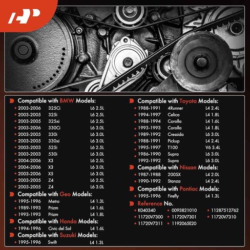 A-Premium Engine Serpentine Drive Belt Compatible with Honda, Toyota, BMW, Nissan, Suzuki, Geo & Pontiac Cars - Civic, Corolla, 4Runner, Celica, 325Ci, 325i, 325xi, 330Ci, 330i, 330xi, X5, X3, 525i in Saudi Arabia
