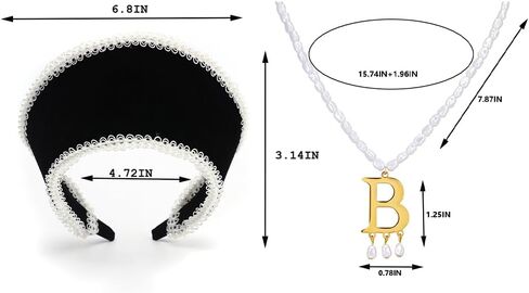 Anne Costume French Hood Letter B Pearl Necklace Tudor Headband Renaissance Headpiece for Women Halloween Princess Cosplay in Saudi Arabia