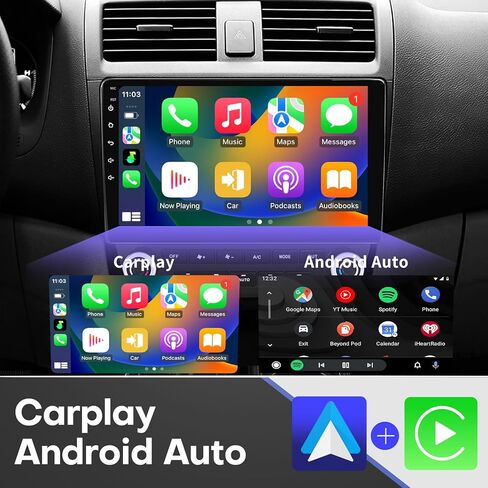 ترقية [2+32G] ستيريو راديو السيارة لهوندا أكورد 2003-2007، مع [Carplay & Android Auto] شاشة لمس 10.1 بوصة بلوتوث 5.0 ملاحة GPS 4G WiFi راديو AM/FM/RDS، مع كاميرا احتياطية DSP EQ AHD رباعية النواة in Kuwait