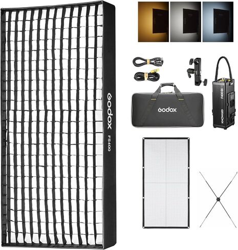 لوحة إضاءة فيديو LED من Godox Knowled F200Bi ثنائية اللون مع شبكة على شكل قرص العسل، حصيرة LED مرنة مقاومة للماء قابلة للطي DMX/CRMX/2.4G/APP للتحكم في الأفلام والبث وإنتاج الفيديو والتصوير الفوتوغرافي (2.1 × 2.1 بوصة) in Kuwait