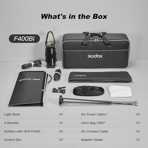 لوحة إضاءة فيديو LED من Godox Knowled F200Bi ثنائية اللون مع شبكة على شكل قرص العسل، حصيرة LED مرنة مقاومة للماء قابلة للطي DMX/CRMX/2.4G/APP للتحكم في الأفلام والبث وإنتاج الفيديو والتصوير الفوتوغرافي (2.1 × 2.1 بوصة) in Kuwait