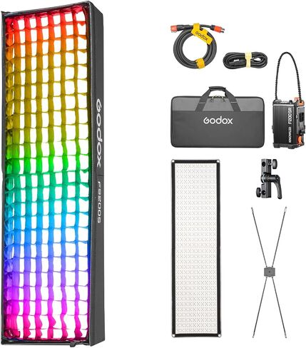لوحة إضاءة فيديو LED من Godox Knowled F200Bi ثنائية اللون مع شبكة على شكل قرص العسل، حصيرة LED مرنة مقاومة للماء قابلة للطي DMX/CRMX/2.4G/APP للتحكم في الأفلام والبث وإنتاج الفيديو والتصوير الفوتوغرافي (2.1 × 2.1 بوصة) in Kuwait