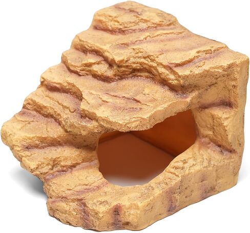 Large Rock Cave Hideout for Reptiles & Amphibians - Ideal for Bearded Dragons, Turtles, Snakes, Lizards, Geckos, Tortoises & Small Pets - Terrarium & Aquarium Decor, Safe Reptile Habitat in Kuwait