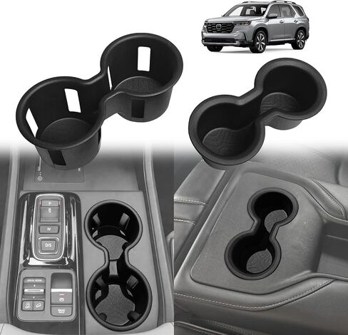 Muslogy Center Console Cup Holder Inserts Compatible with 2023-2025 Honda Pilot & 2026 Honda Passport Accessories Middle Console Front Drink Stopper Non-Slip TPE Rubber Organizer Drink Cup Holder in Saudi Arabia