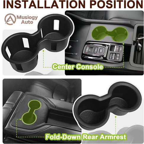 Muslogy Center Console Cup Holder Inserts Compatible with 2023-2025 Honda Pilot & 2026 Honda Passport Accessories Middle Console Front Drink Stopper Non-Slip TPE Rubber Organizer Drink Cup Holder in Saudi Arabia