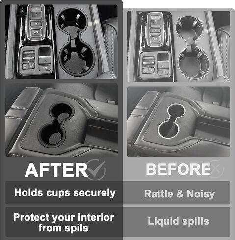 Muslogy Center Console Cup Holder Inserts Compatible with 2023-2025 Honda Pilot & 2026 Honda Passport Accessories Middle Console Front Drink Stopper Non-Slip TPE Rubber Organizer Drink Cup Holder in Saudi Arabia
