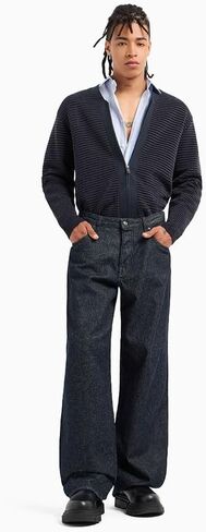 Armani Exchange Men's Regular Fit Jacquard Cotton Vertical Stripe Button Down in Saudi Arabia