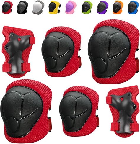 Knee Pads for Kids， Knee Pads and Elbow Pads Set Toddler 3-10 Years Protective Gear Set for Girls Boys with Wrist Guards for Skating Cycling Bike Rollerblading Scooter in Kuwait