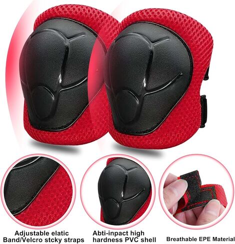 Knee Pads for Kids， Knee Pads and Elbow Pads Set Toddler 3-10 Years Protective Gear Set for Girls Boys with Wrist Guards for Skating Cycling Bike Rollerblading Scooter in Kuwait