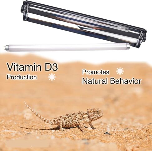 T8 UVB Reptile Lamp, 2-Pack 15W 10.0 UVB Light Bulbs, German Raw Material Fluorescent Lamp, Liner UVB Tube for Desert-Dwelling Reptiles, Bearded Dragon UVB Light 18 inches in Kuwait
