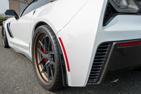 Replacement for 2014-2019 Chevrolet Corvette C7 All Models | GM Factory XL Extended Style Rear Side Splash Guards Mud Flap Pair (ABS Plastic - Plastic Black) in Saudi Arabia