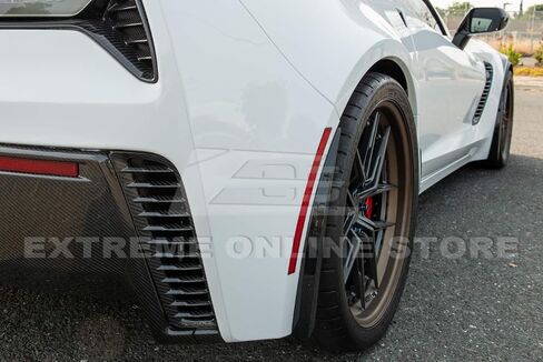 Replacement for 2014-2019 Chevrolet Corvette C7 All Models | GM Factory XL Extended Style Rear Side Splash Guards Mud Flap Pair (ABS Plastic - Plastic Black) in Saudi Arabia
