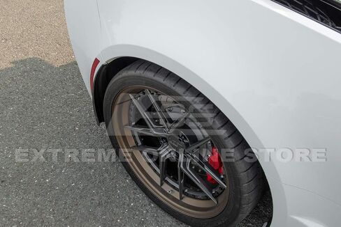 Replacement for 2014-2019 Chevrolet Corvette C7 All Models | GM Factory XL Extended Style Rear Side Splash Guards Mud Flap Pair (ABS Plastic - Plastic Black) in Saudi Arabia