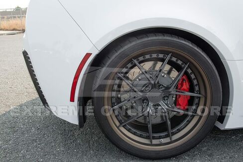 Replacement for 2014-2019 Chevrolet Corvette C7 All Models | GM Factory XL Extended Style Rear Side Splash Guards Mud Flap Pair (ABS Plastic - Plastic Black) in Saudi Arabia